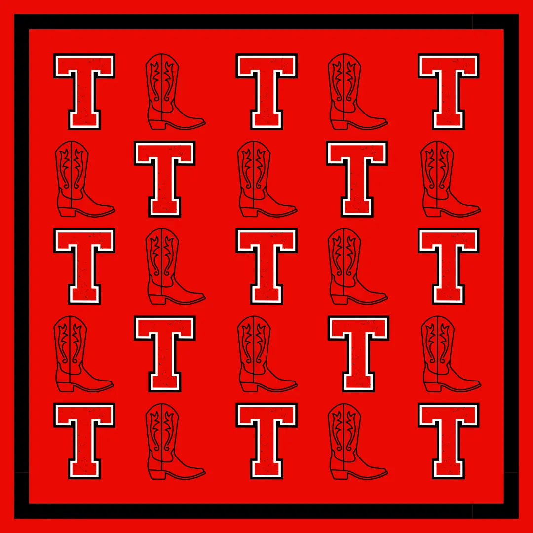 Red & Black Gameday Bandana Scarf