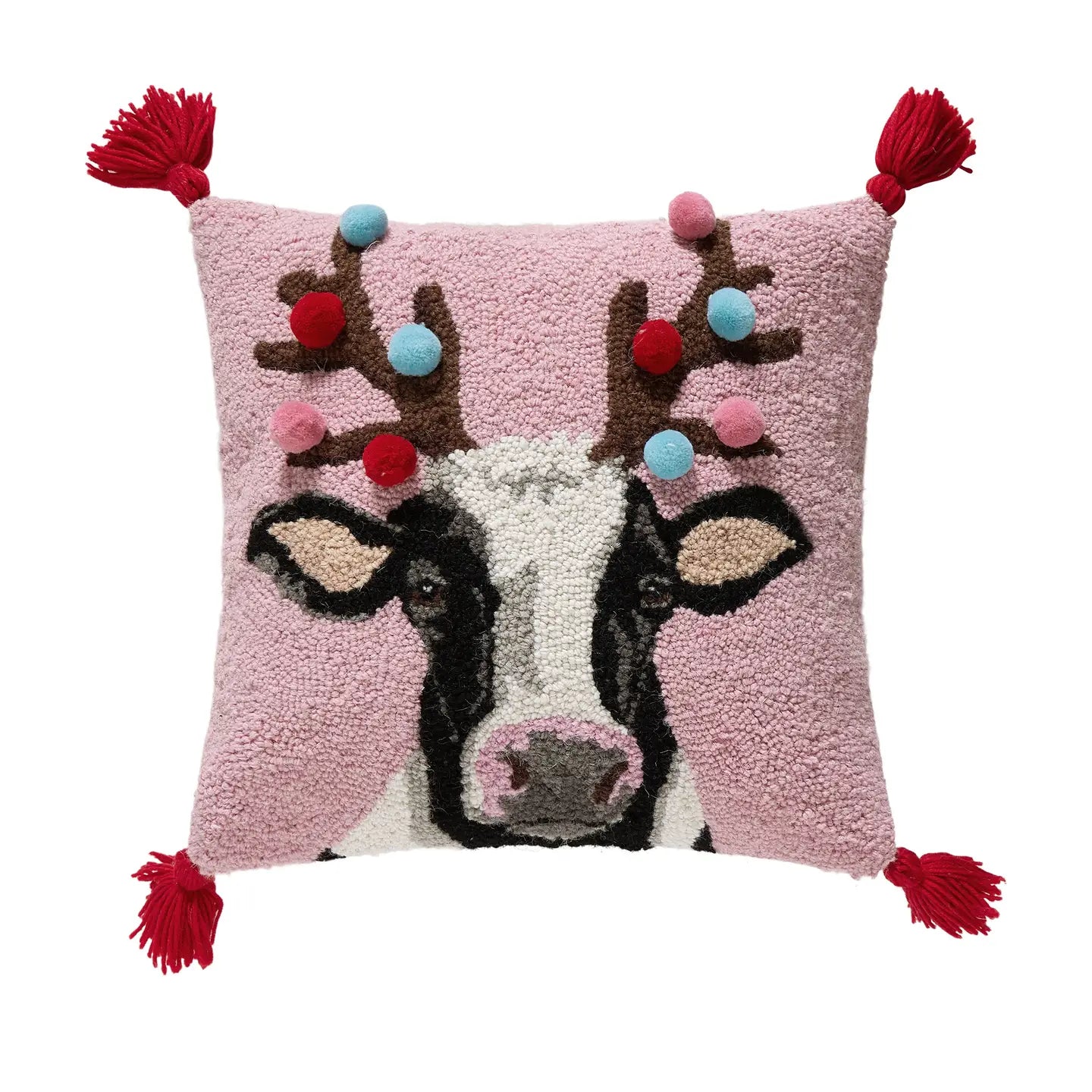 Cow Reindeer Tassel Pillow