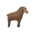 Brown Faux Sherpa Sheep Shaped Pillow with Plaid Pattern