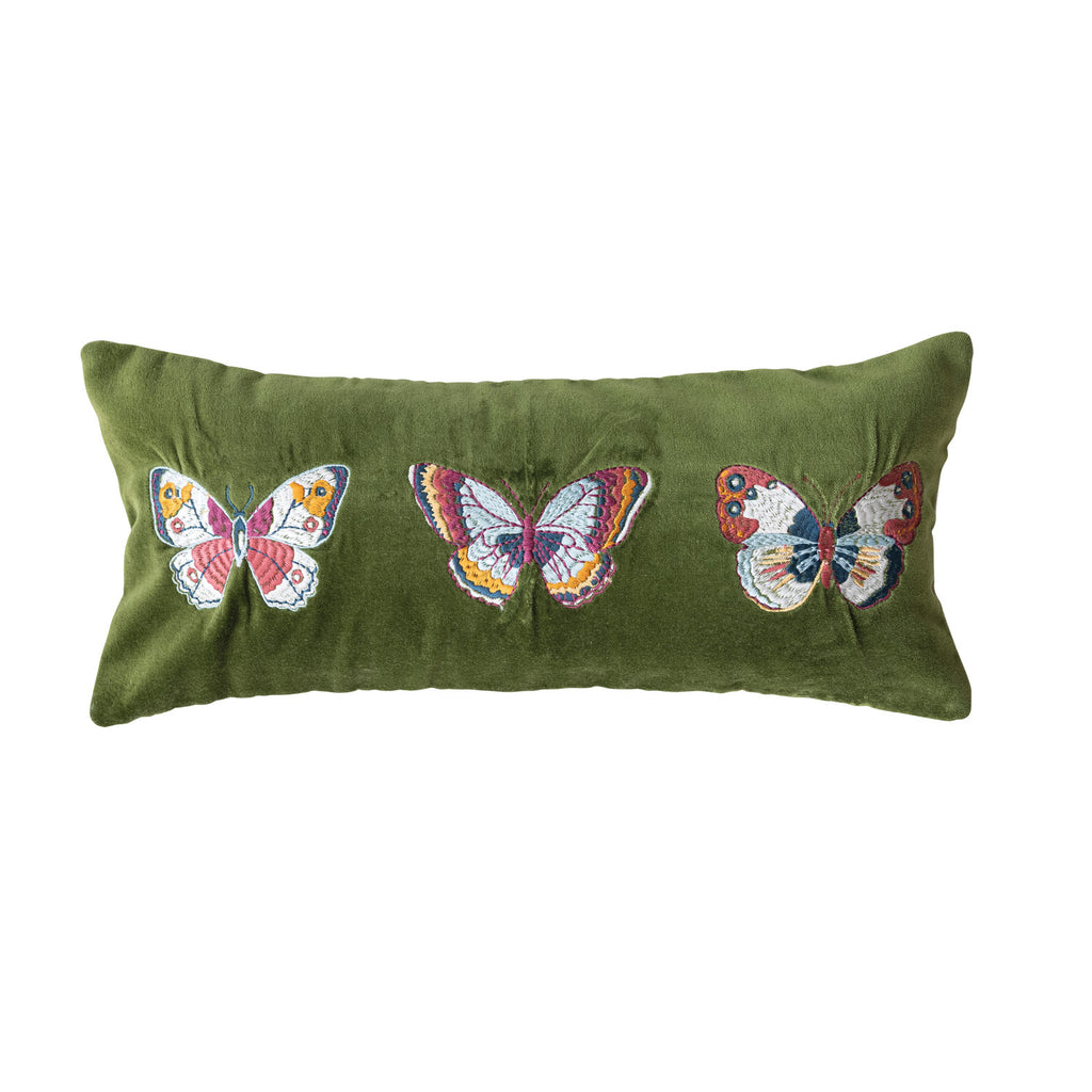 Butterfly Embroidered Pillow