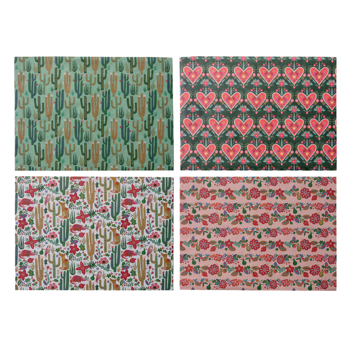 Cactus Theme Wrapping Paper Sheets