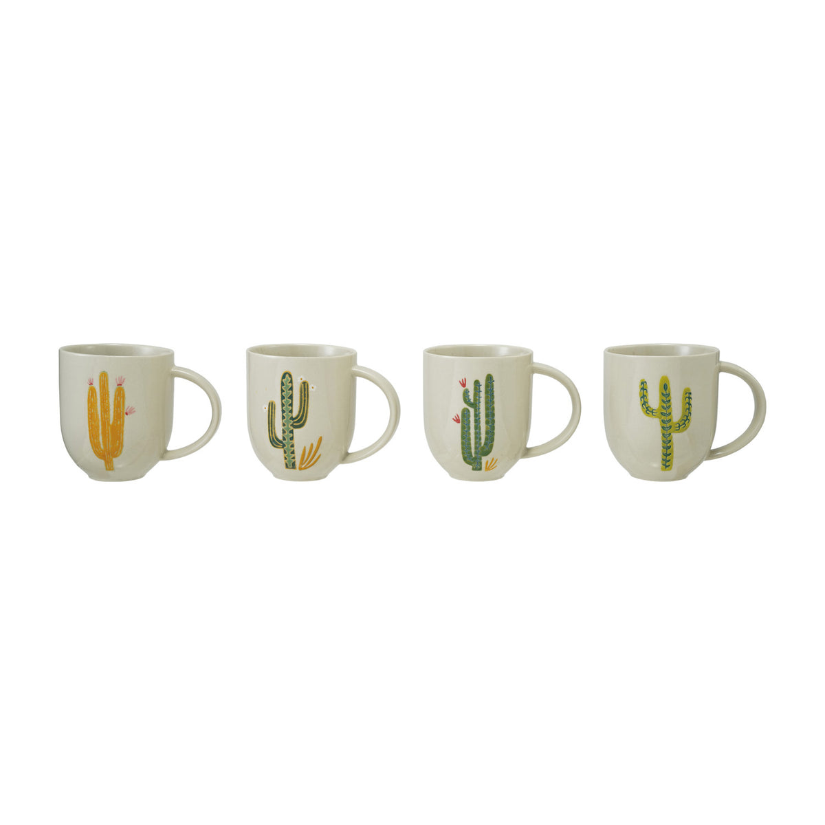 14 oz. Hand-Painted cactus Stoneware Mug