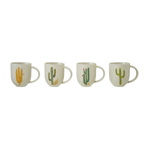 14 oz. Hand-Painted cactus Stoneware Mug